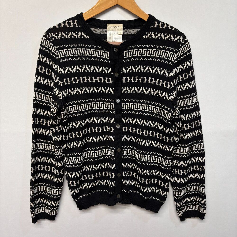 Vintage Mondi Women Cardigan Sweater Size 40 Virgin Wool Blend D044 -5